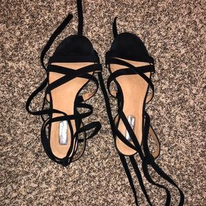 Halogen Black Wrap Sandals